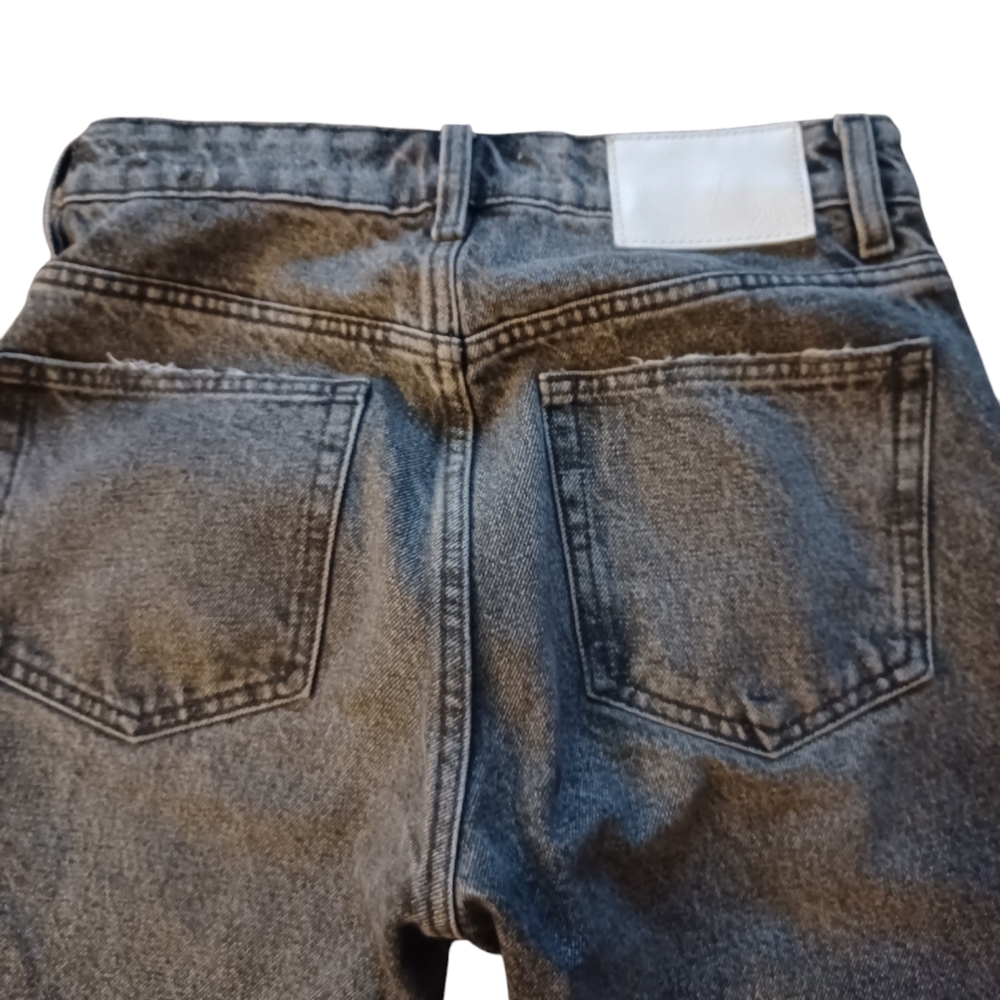 Zara Sz. 2 Ankle Crop Black Button Up Jeans - Picture 4 of 4